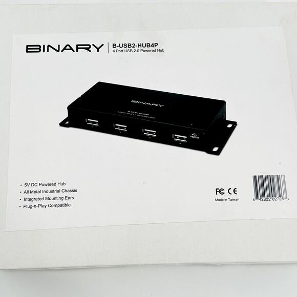 Binary 4 Port USB 2.0 Powered Hub B-USB2-HUB4P Plug N Play Compatible - Picture 1 of 12